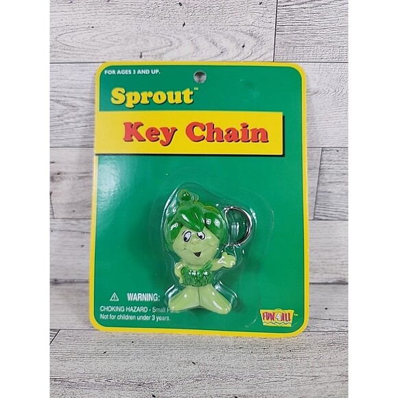 Vintage 1998 Jolly Green Giant Sprout Key Chain Pillsbury Company NEW - Picture 1 of 3